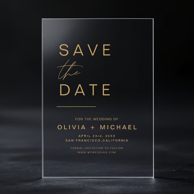 Gold Save the Date Elegant Minimalist Script (Creator Uploaded)
