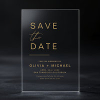 Gold Save the Date Elegant Minimalist Script