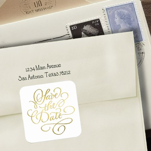 Gold Save the Date Envelope Seal