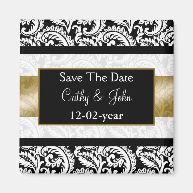 gold Save the date magnet (Front)