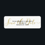 Gold Save the Date Script Wedding Invitation Label<br><div class="desc">Gold Save the Date Script Wedding Invitation Labels</div>
