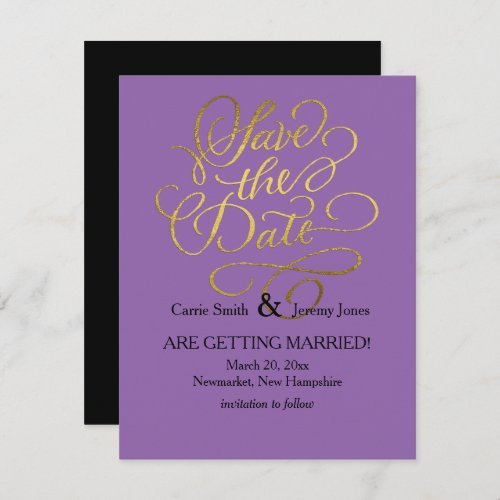Gold Save the Date Typography on Any Color