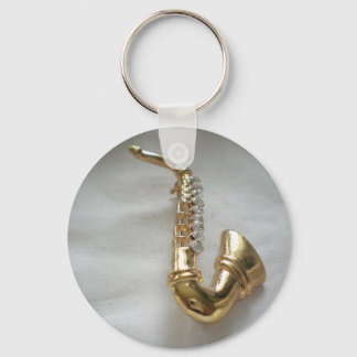 Gold Saxophone Keychain