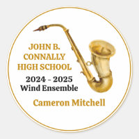 Gold Saxophone Player Personalized Band