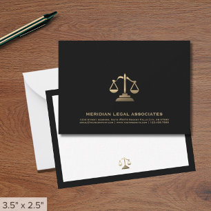 Gold Scale Black Legal Note Card