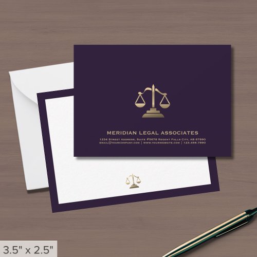 Gold Scale Luxe Legal Note Card