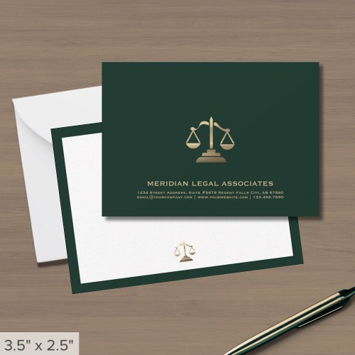 Gold Scale Timeless Legal Note Card