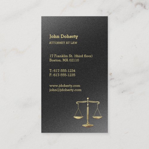 Gold Scales of Justice  Attorney at Law Business Card