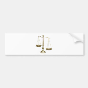 gold scales of justice bumper sticker
