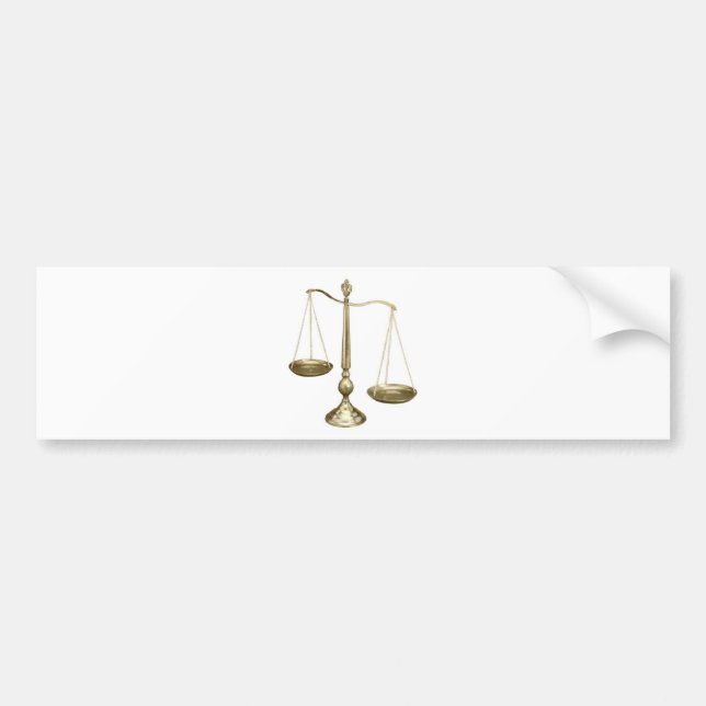 gold scales of justice bumper sticker (Front)