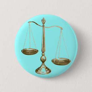 gold scales of justice button