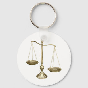 gold scales of justice keychain