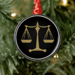 Gold Scales of Justice | Law Gifts Metal Ornament