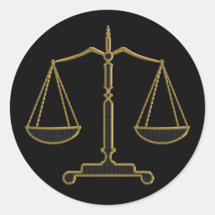 Gold Scales of Justice - Law sticker