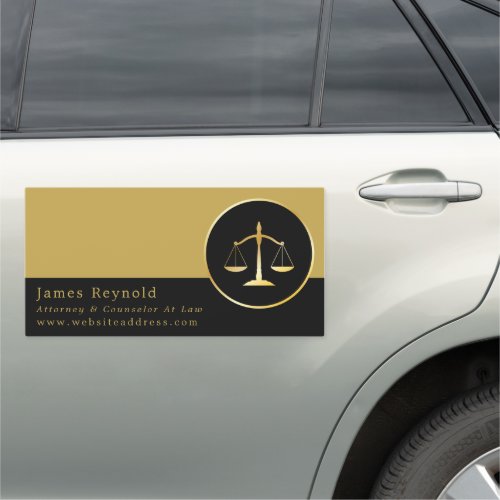 Gold Scales of Justice Legal Professional Car Magnet