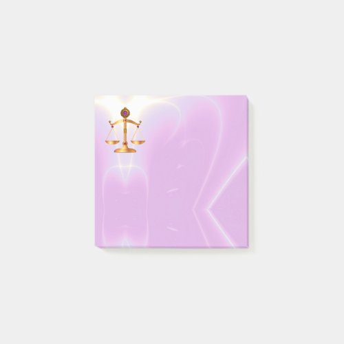 GOLD SCALES OF LAW ATTORNEY Ultra Violet Pink Post_it Notes