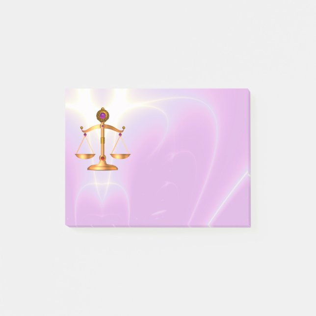 GOLD SCALES OF LAW ,Justice Symbol, Ultra Violet Post-it Notes (Front)