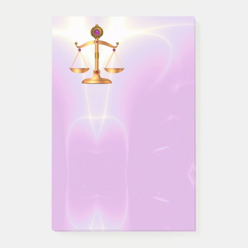 GOLD SCALES OF LAW Justice Ultra Violet Pink Post_it Notes