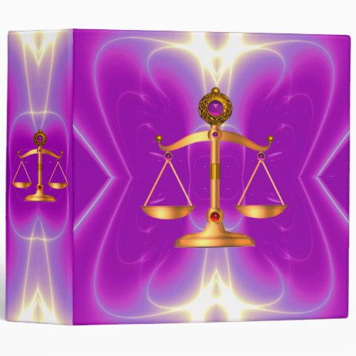 GOLD SCALES OF LAW WITH GEM STONES Justice Symbol Binder