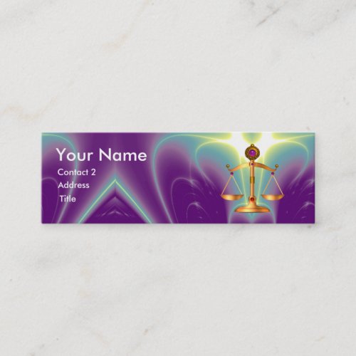 GOLD SCALES OF LAW WITH GEM STONES MONOGRAM MINI BUSINESS CARD