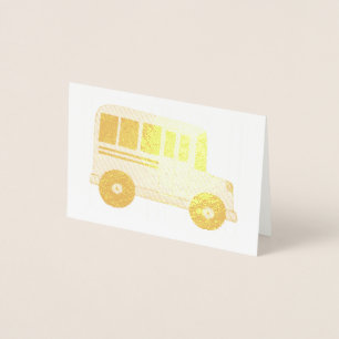 Gold School Bus Driver Teacher Education Foil Card
