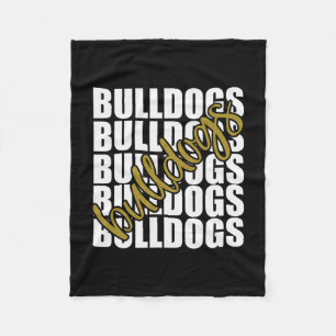 Gold School Sports Fan Team Spirit Fleece Blanket