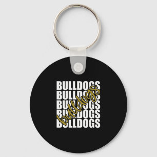 Gold School Sports Fan Team Spirit Keychain