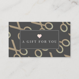 Gold Scissor Pattern Dark Gray Gift Certificate