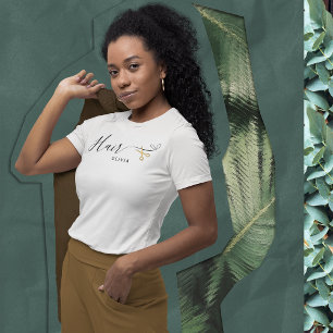 Gold Scissors Blush Pink Hairstylist Hair Dresser T-Shirt