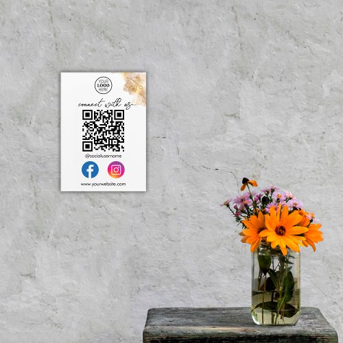 Gold Scissors Connect With Us QR Code Social Media Acrylic Print