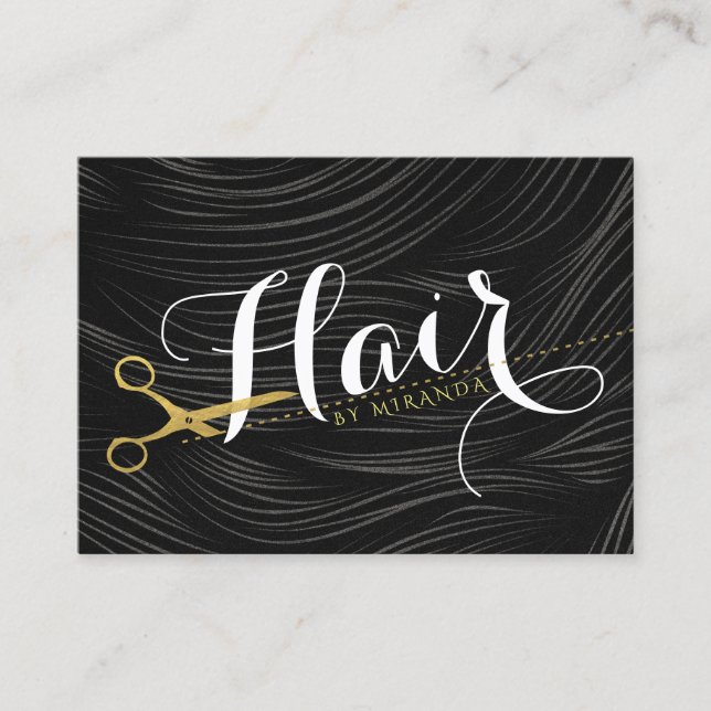 Gold Scissors Hair Salon Hairstylist Appointment (Front)