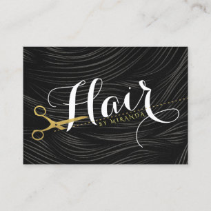 Gold Scissors Hair Salon Hairstylist Appointment Card
