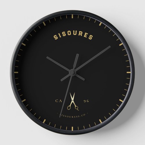 Gold Scissors Hairstylist Aesthetic Barbershop Clock