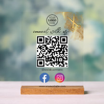 Gold Scissors Metal Business Card With QR Code