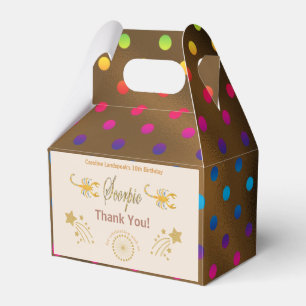 Gold Scorpio Zodiac multicolored confetti Favor Boxes
