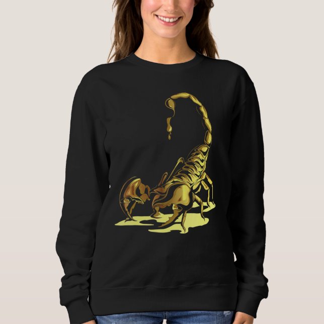Gold Scorpion  Arachnid Scorpio Zodiac Sweatshirt (Front)