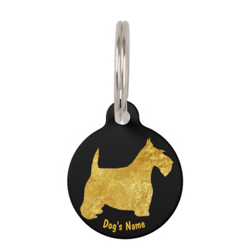 Gold Scottie Personalize Pet ID Tag