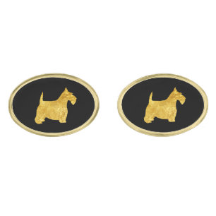 Gold Scottish Terrier Gold Cufflinks