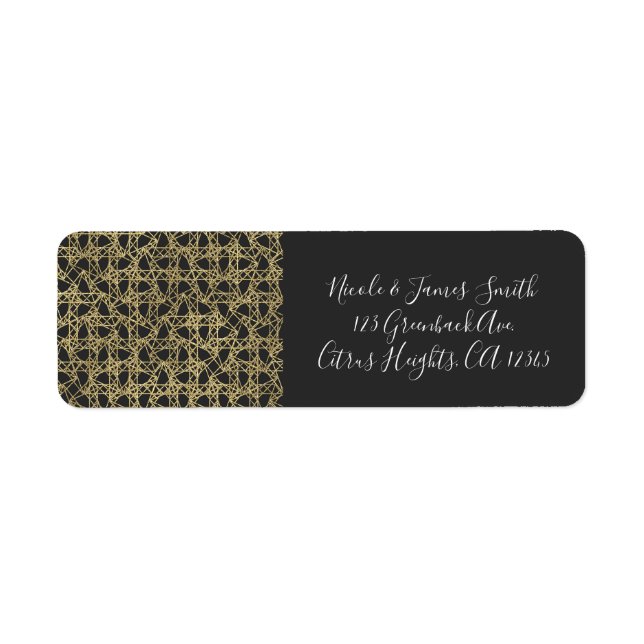Gold Scratch Golden Modern Glamour Elegant Party Label (Front)