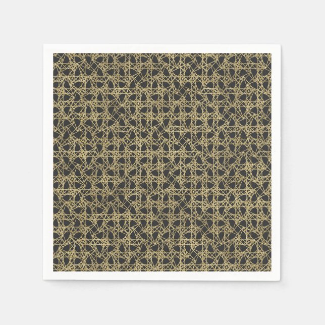 Gold Scratch Golden Modern Glamour Elegant Party Paper Napkins (Front)