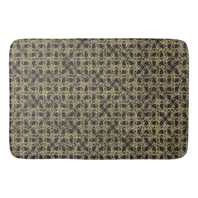 Gold Scratch Golden Modern Glamour Unique Elegant Bathroom Mat (Front)