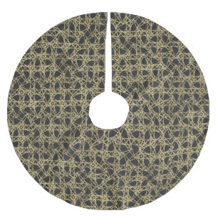 Gold Scratch Golden Modern Glamour Unique Elegant Brushed Polyester Tree Skirt