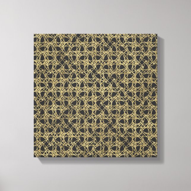 Gold Scratch Grey/Dark Modern Glam Fashion Canvas Print (Front)