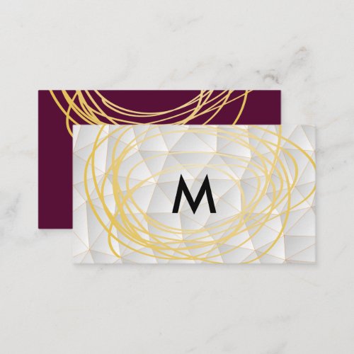 Gold Scribbles  Modern Geometric Business Card