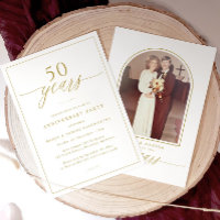 Gold Script 50th Wedding Anniversary Party