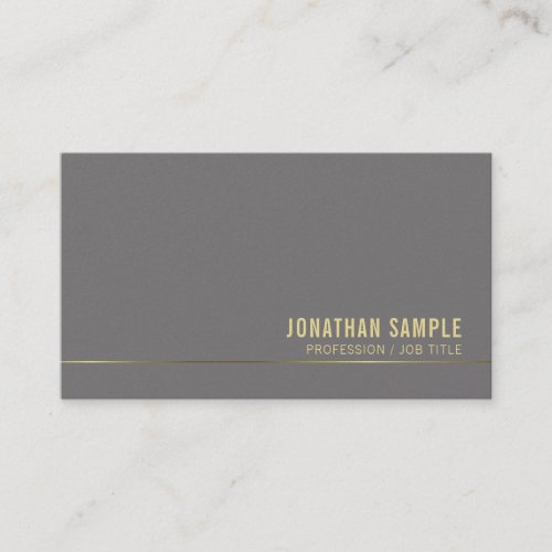 Gold Script Artistic Design Modern Plain Luxury Business Card