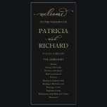 Gold Script Black Wedding Ceremony Program<br><div class="desc">Gold Script Black Wedding Ceremony Program</div>