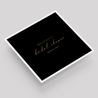 Gold Script Bridal Shower Napkins – Customizable