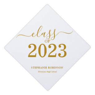 Gold Script Class of 2023  Graduation Cap Topper