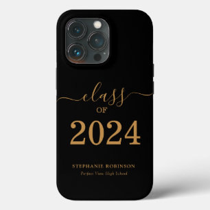 Gold Script Class of 2024 Graduation  iPhone 13 Pro Case
